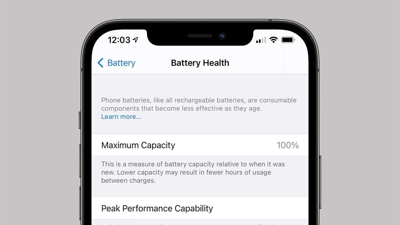 iphone battery health 100